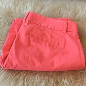 J. Crew City Fit Cropped/ Capri Pink/Orange Pants